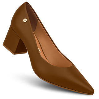 Scarpin Vizzano Salto Médio Bloco Sapato Confortável 1220.315 Capuccino em Oferta na Shopee
