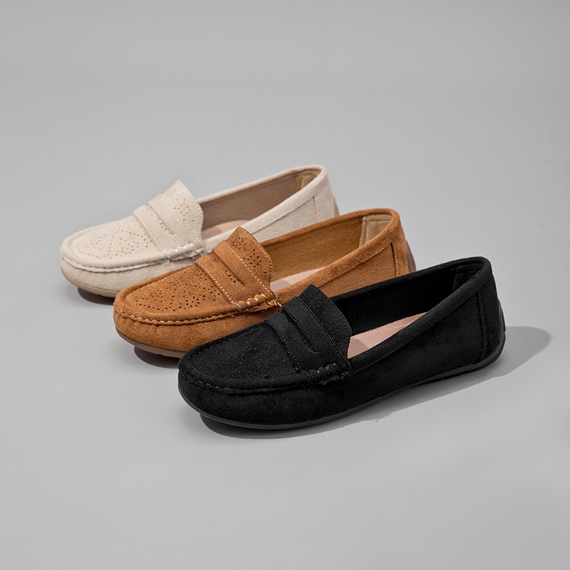 Sapato social feminino confortável Sapatos sem cadarço Oco e respirável para maior conforto