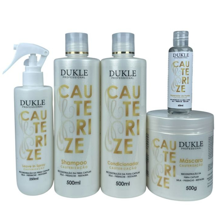 Kit Capilar Cauterização Reconstrução e Restauração Capilar 5 Passos Dukle Professional