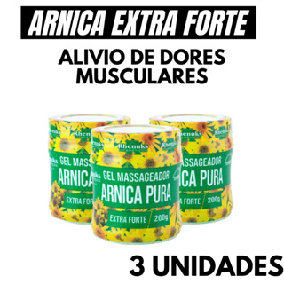 Kit 3 Gel Massageador Arnica Pura Extra Forte Dores em Oferta na Shopee