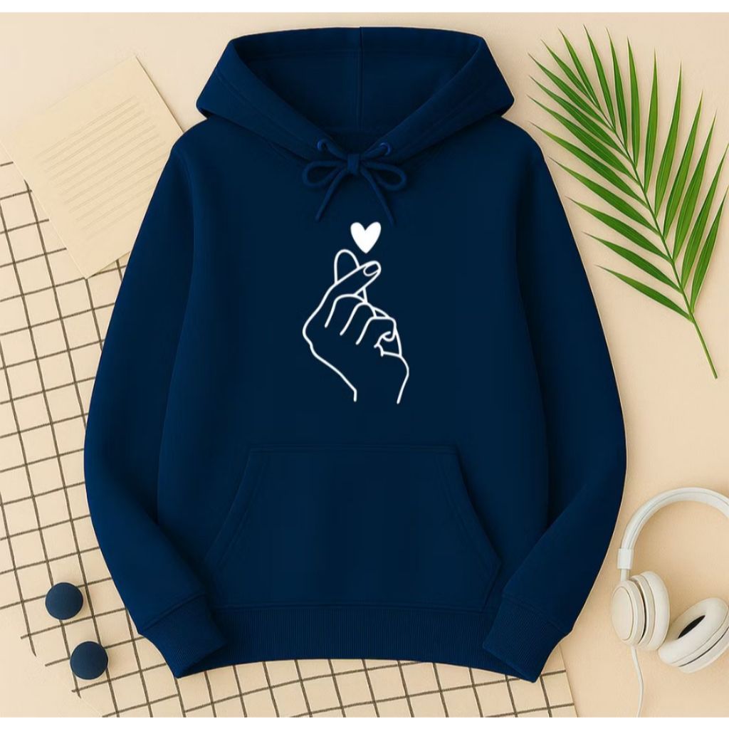 Moletom Blusa de Frio Feminino Canguru Estampa Tumblr Art Mão Coreana Premium Algodão Inverno Blusão