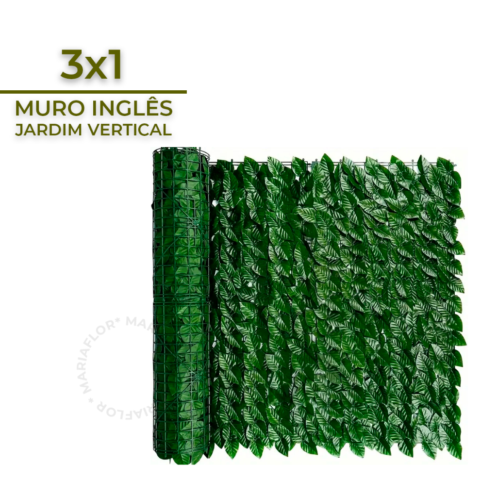 Muro Inglês Jardim Vertical Artificial 3x1 Painel Decoração Artificial em Oferta na Shopee