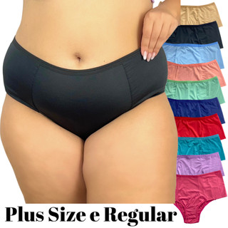 Kit Calcinha Plus Size e Regular Cintura Alta Lateral Dupla Disfarça Culote Do M ao 52 Moda Íntima
