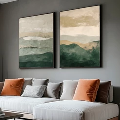Kit 2 Quadros Decorativos Com Moldura Para Sala Quarto Escritório Hall Abstrato