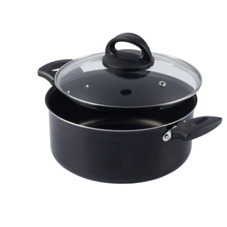 Caçarola Antiaderente Tampa Vidro 18Cm 1900Ml Preto Nacional em Oferta na Shopee