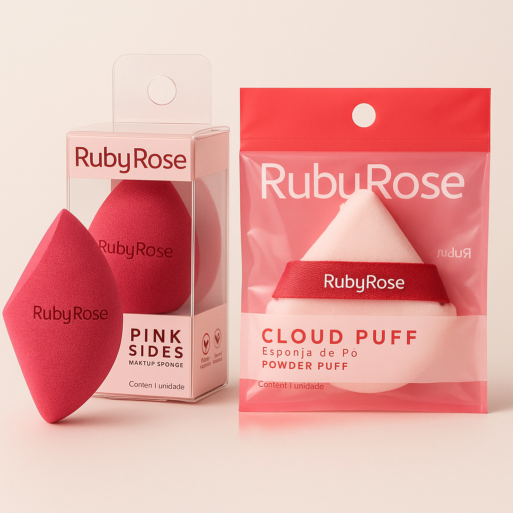 Esponja Ruby Rose linha Rosa Kit com 2 unidades em Oferta na Shopee
