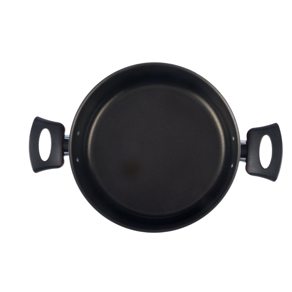 Panela Caçarola Antiaderente Tampa Vidro 24Cm 4L Preto Nacional