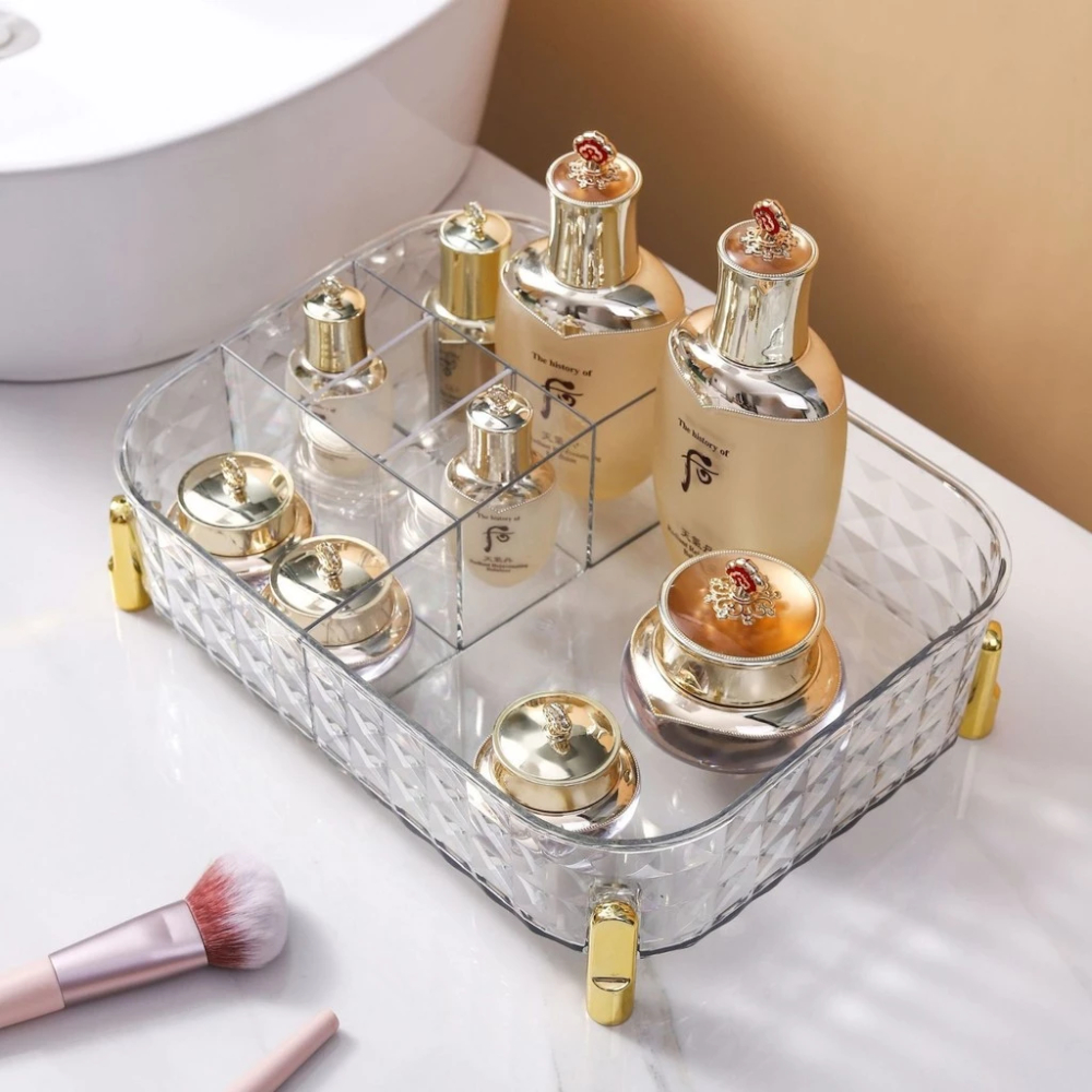 Organizador Multiuso Porta Joias Maquiagem Perfume Esmalte Creme Acrilico Com Divisorias