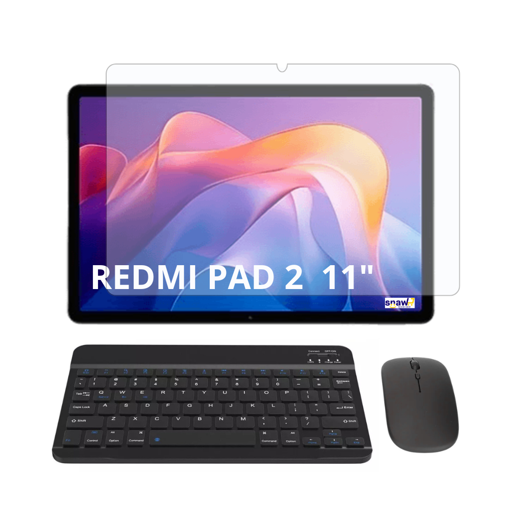 Kit Mouse e Teclado Bluetooth  na cor preta  + Pelicula 11" Para Redmi Pad 2