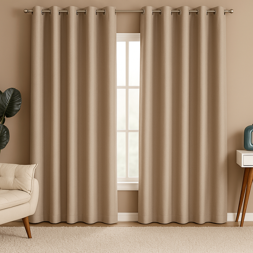 Cortina Blackout Tecido Premium | Fácil Instalação c/ Ilhós Cromado | Corta Luz e Decora Sala/Quarto