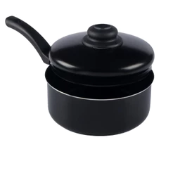Panela Antiaderente Tampa De Aluminio 18Cm Preto Nacional