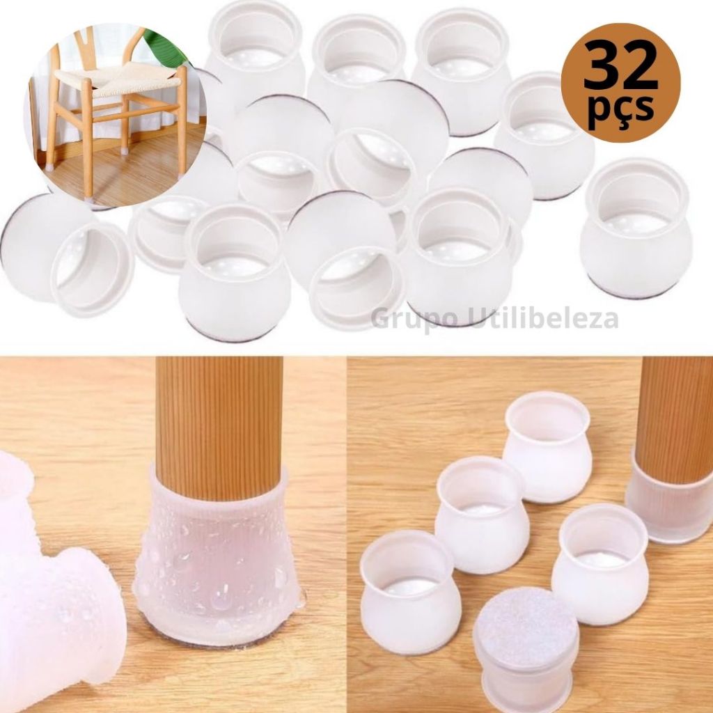Protetor Para O Pé Da Cadeira Mesa De Silicone Kit 16 Peças ou 32 Peças em Oferta na Shopee