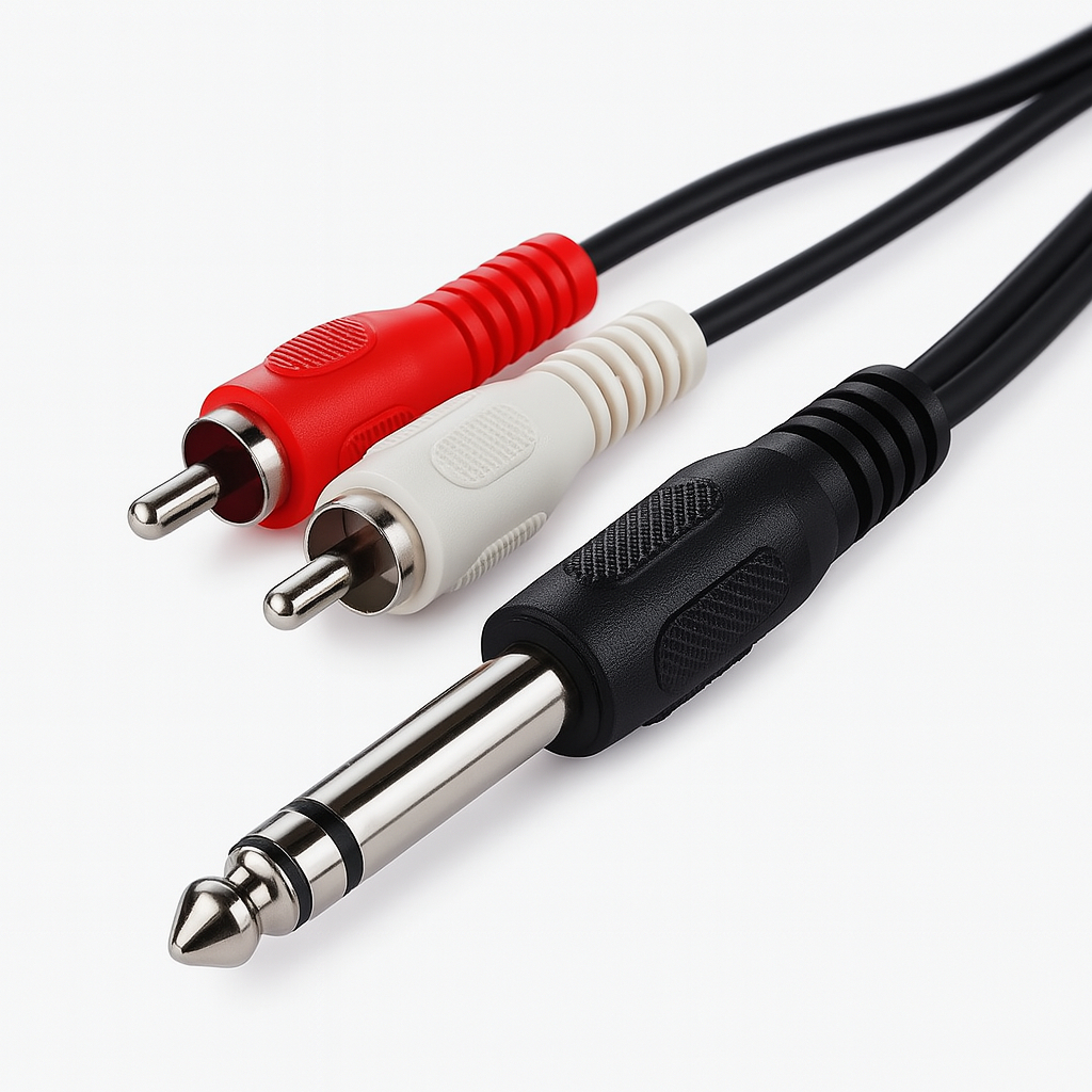 Cabo P10 Estéreo x 2 RCA 2m Alta Qualidade de Áudio em Oferta na Shopee