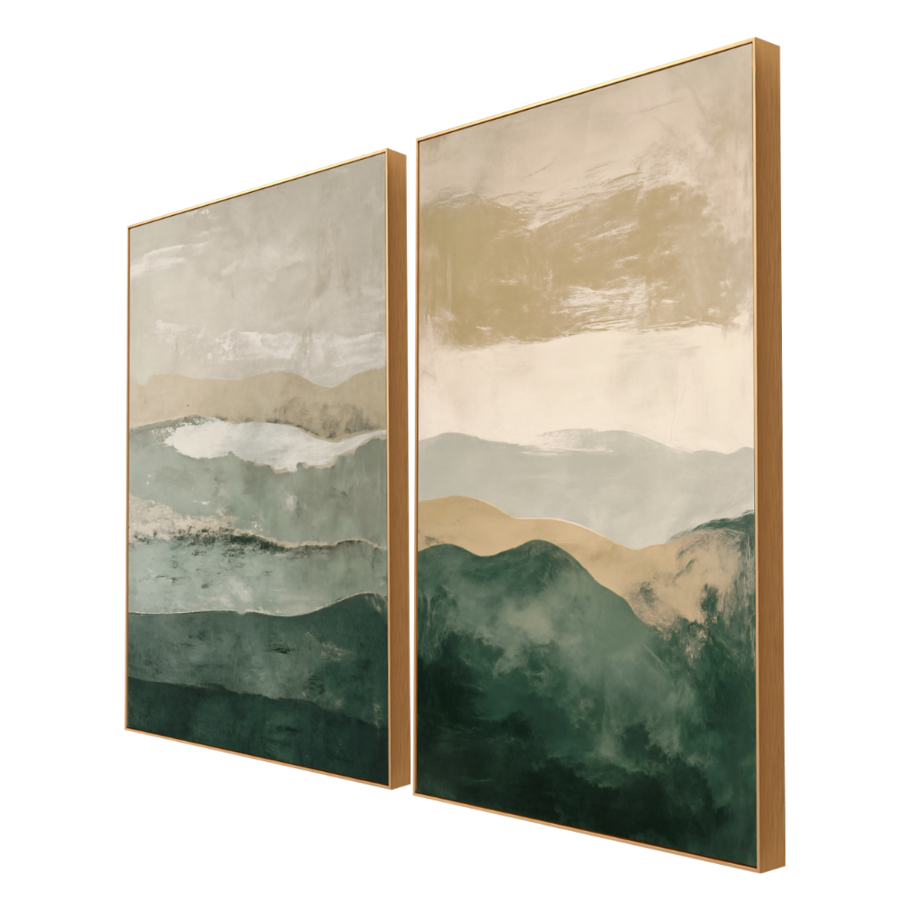 Kit 2 Quadros Decorativos 40x60 Moldura Abstrato Moderno Grande Para Sala