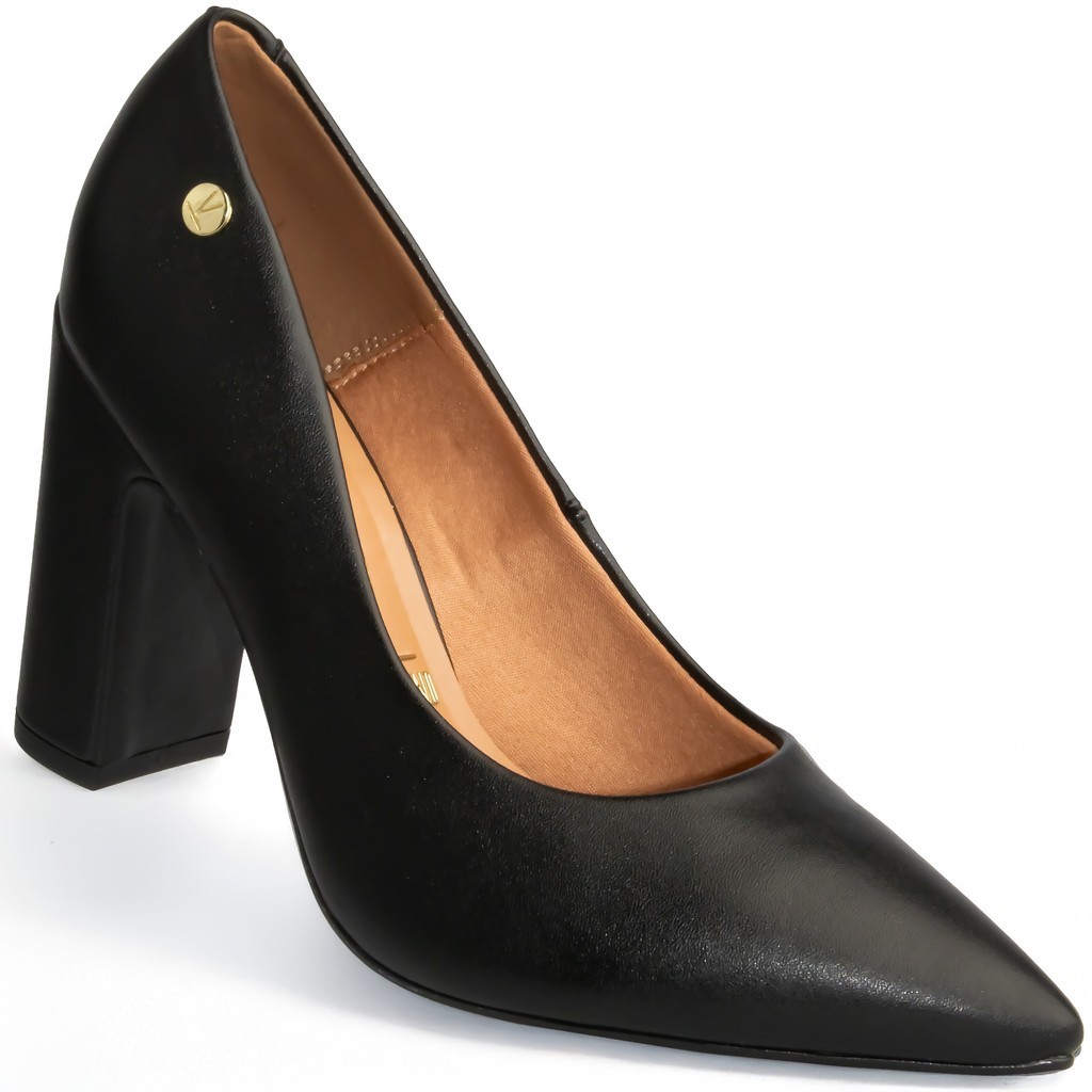 Sapato Scarpin Vizzano Salto Alto Bloco Confortável 1285 Preto em Oferta na Shopee
