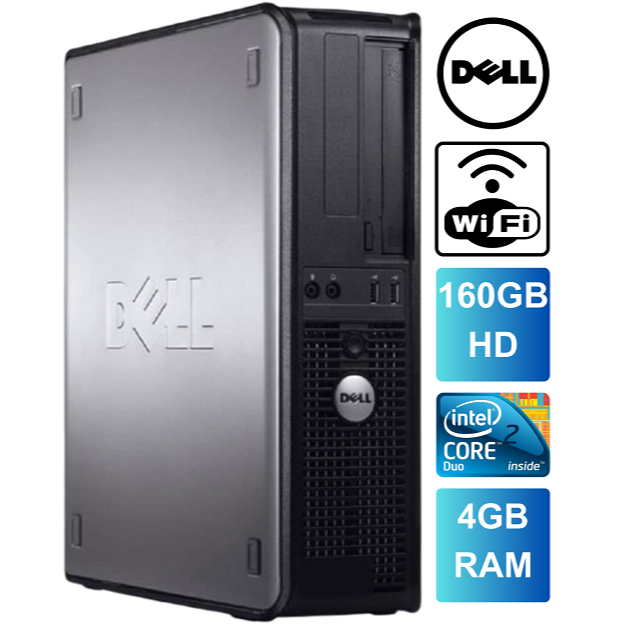 Computador Dell Optiplex Core 2 Duo 4gb ram 160gb HD Wifi Garantia 3 Meses Trabalho Estudo Promoção