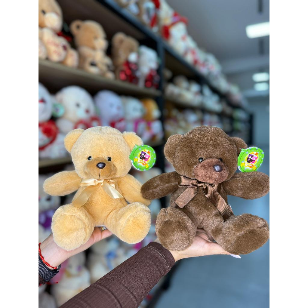 Kit 2 Ursinhos de Pelúcia 15cm com Laço – Várias Cores – Presente Fofo e Romântico