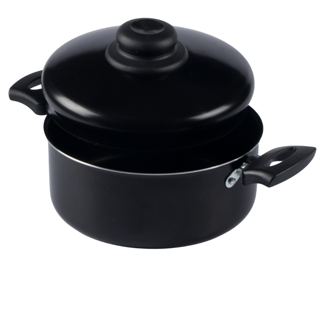 Caçarola Antiaderente Com Tampa 22Cm 3L Preto Nacional - Home & Living
