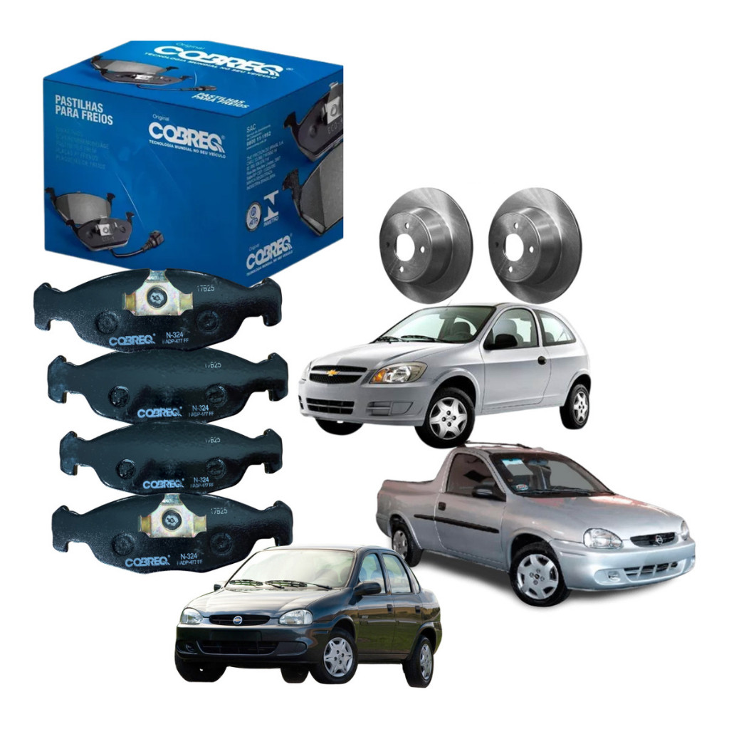 Kit Disco Freio Dianteiro Sólido + Pastilha Freio Gm Celta Corsa Prisma