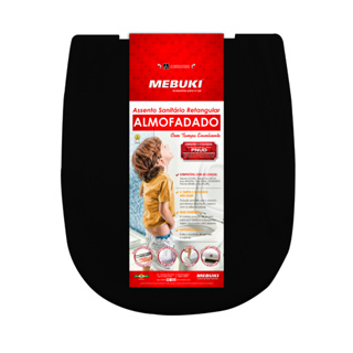 Assento Sanitário Almofadado Retangular Preto Premier Para Vaso MGM 1.6gpf 6.0lpf em Oferta na Shopee