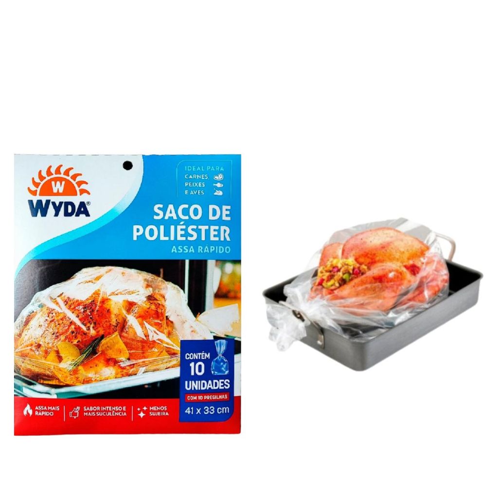 Saco Para Assar Frango Carne Pernil Costela No Forno 10Un 41x33 Frango De Padaria Carne Macia