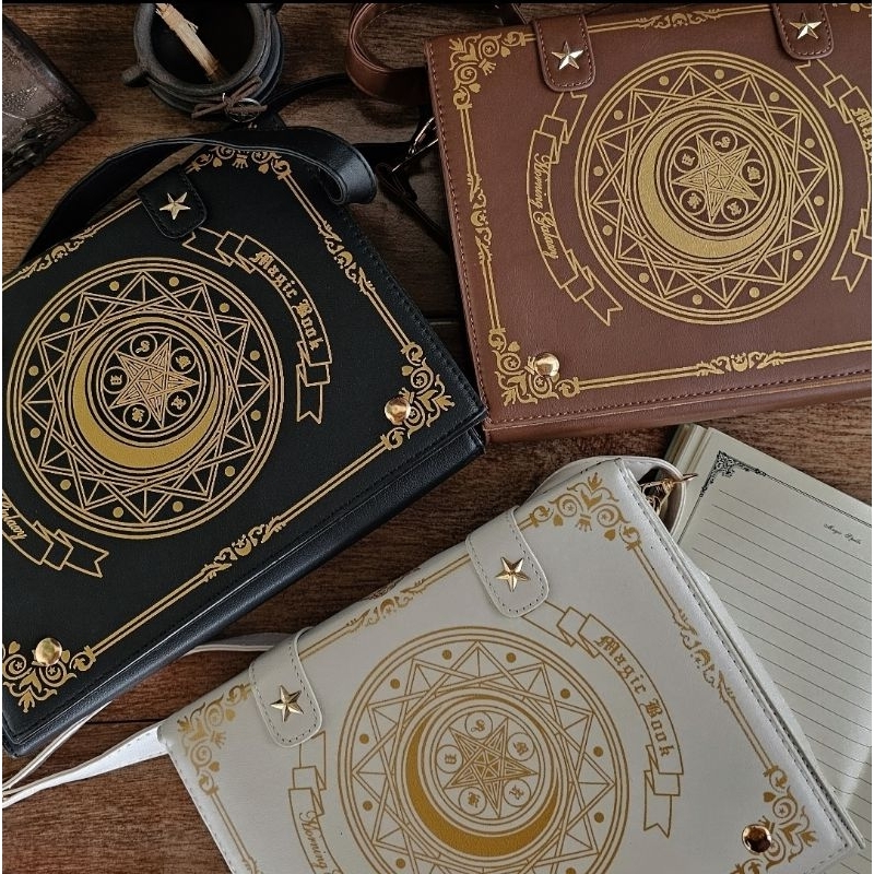 Bolsa lolita Estrela e Lua Livro Mágico bolsa de ombro Mochila De Couro Diagonal Retrô em Oferta na Shopee