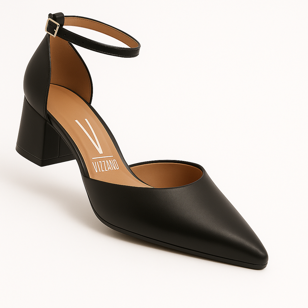 Scarpin Vizzano Salto Médio Bloco Tornozeleira Sapato Feminino 1220.317 Preto em Oferta na Shopee