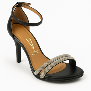 Sandália Vizzano Social Salto Alto Fino Festa Brilho 6210 Preto em Oferta na Shopee