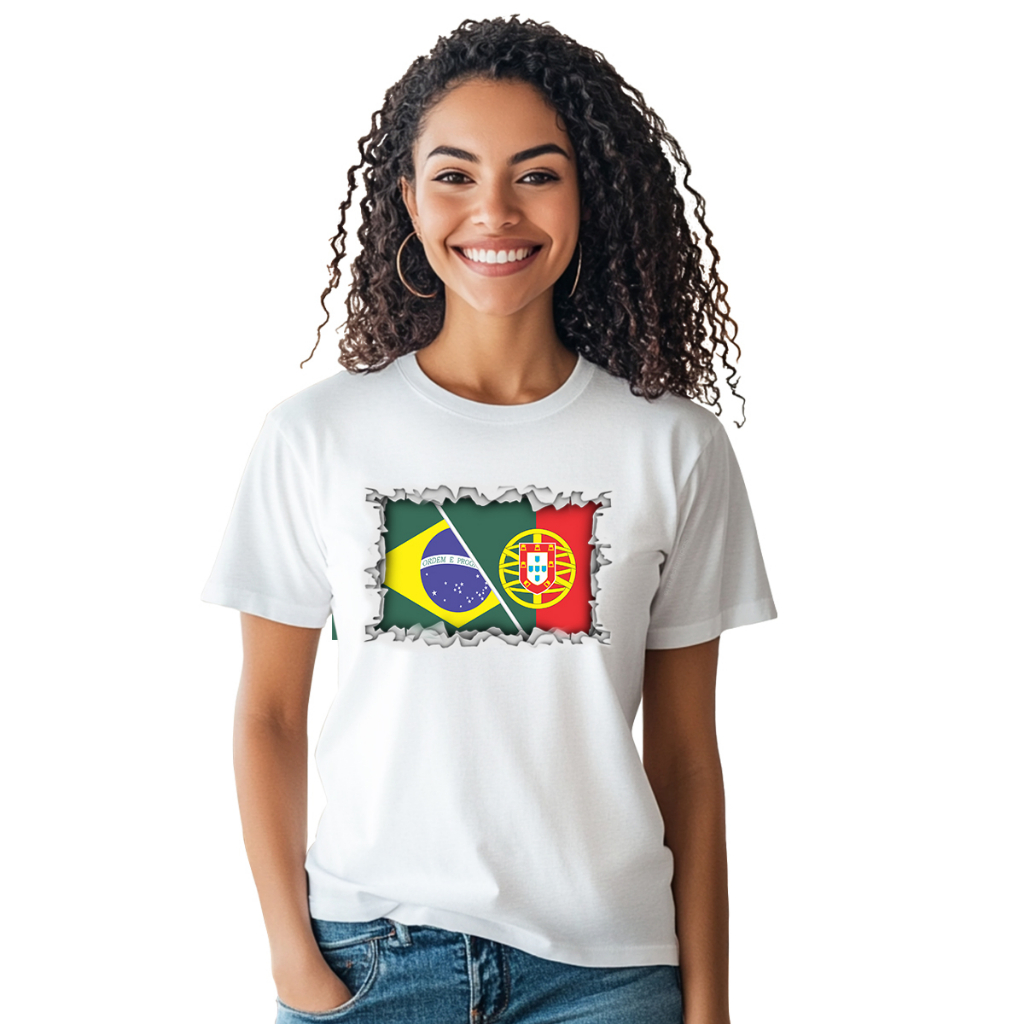 Camiseta blusa Brasil Brazil Portugal 25