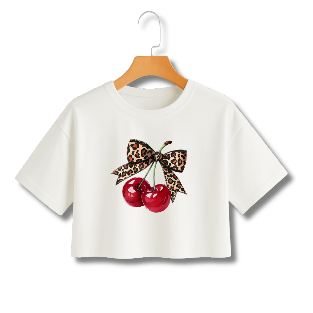 CROPPED FEMININO ESTAMPADO CEREJA COM LAÇO ROUPA NOVA ATRAENTE em Oferta na Shopee