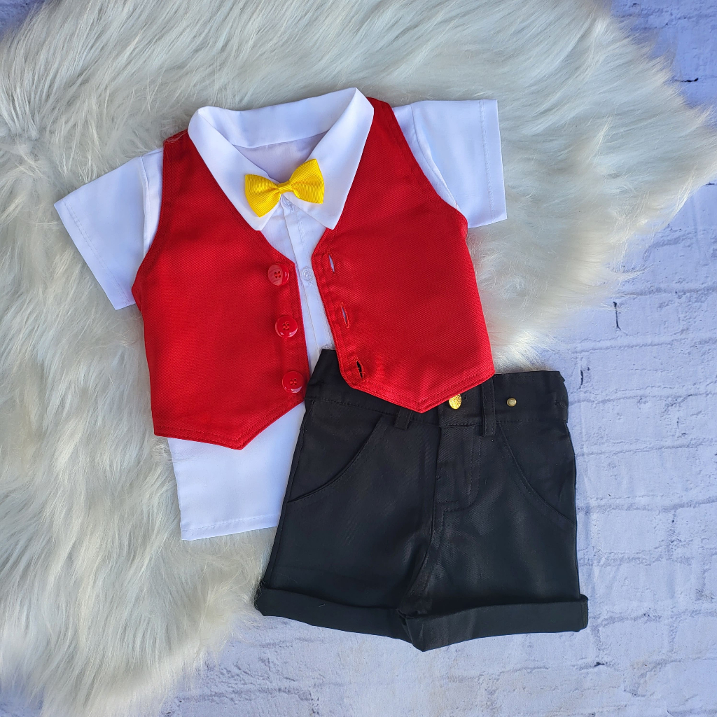 Conjunto Colete Mágico Menino Social Luxo Festa Circo Mágico Infantil