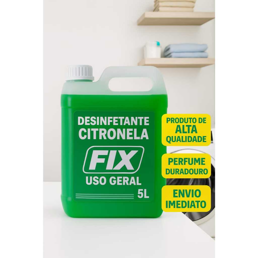 Desinfetante Uso Profissional 5 Litros Citronela Fix Perfume Duradouro em Oferta na Shopee