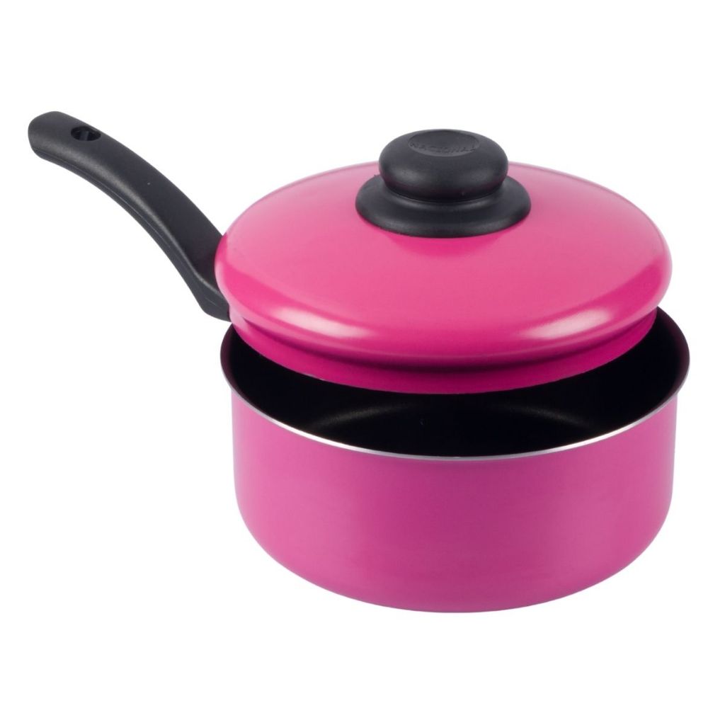Panela Antiaderente Tampa De Alumínio 20cm Rosa Nacional - Home & Living