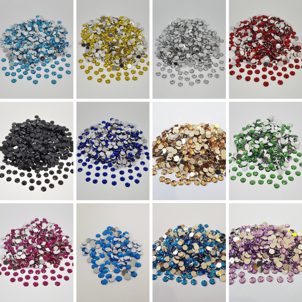 Chaton Redondo Sem Furo Sextavado 8mm Com 200 Unidades em Oferta na Shopee