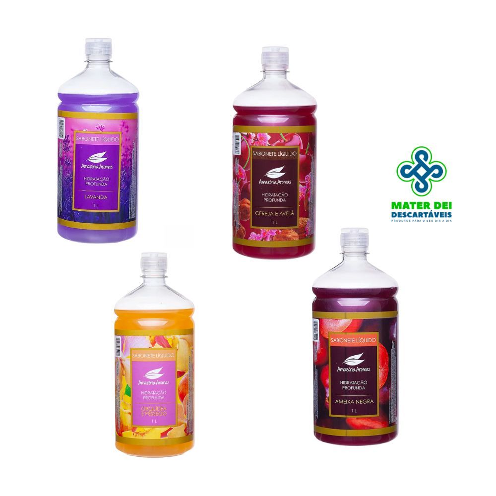 Sabonete Liquido 1 Litro para Mãos e Banho Cheiroso Amazônia Aromas Diversas Fragrâncias Sofisticado em Oferta na Shopee