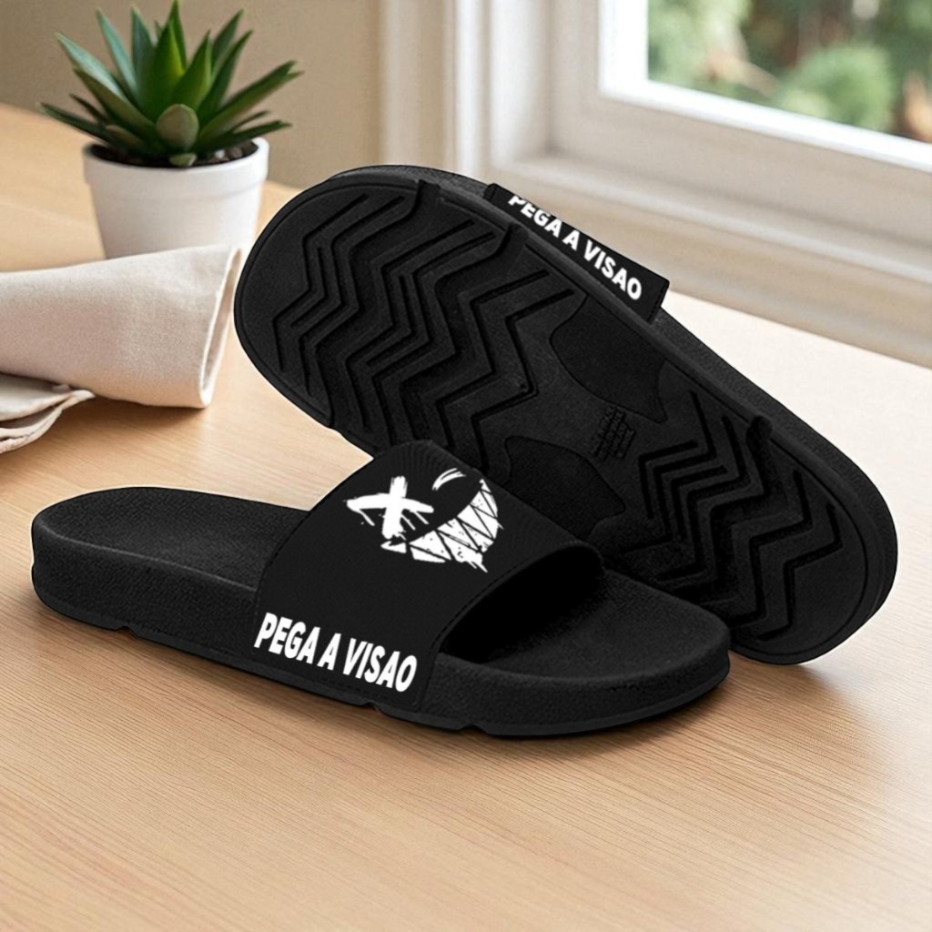 Chinelo Slide Adulto e Infantil Confortável Leve Pega a Visão Sorriso Carinha PV em Oferta na Shopee