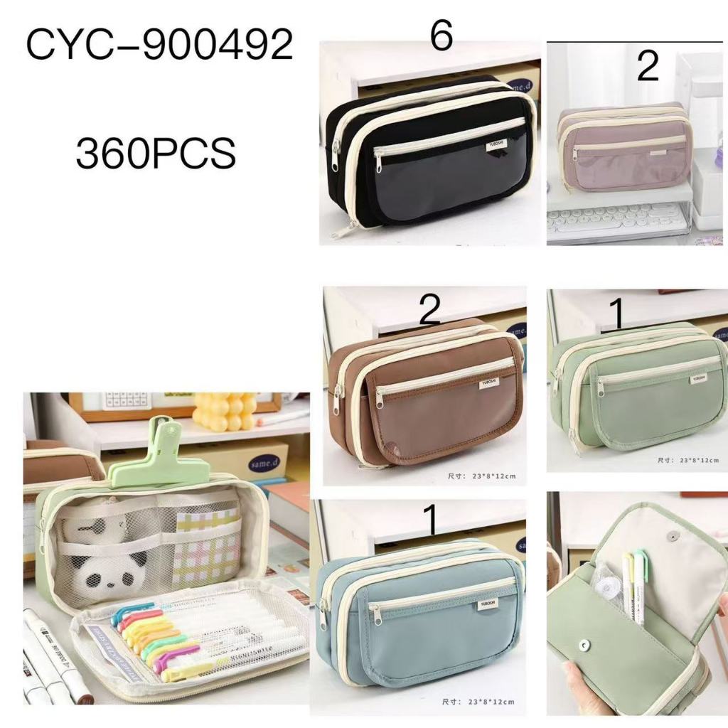 Novo Estojo Transparente Grande Capacidade para Alunos Escola ,com bolso na frente um fecho de click em Oferta na Shopee