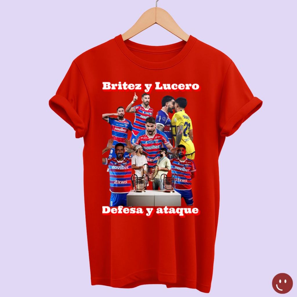 Tee camisa “Britez y Lucero – Defensa y Ataque” | Algodão 30.1 | Estampa DTF Fortaleza