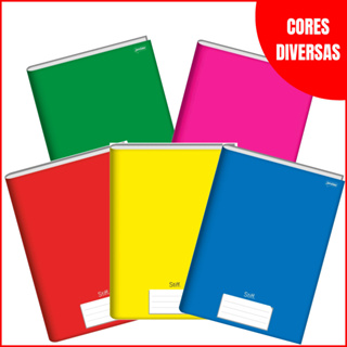 Kit 5 Cadernos Brochura PEQUENO 96 e 48 Folhas Capa Dura 1/4 C/Pauta Jandaia Stiff em Oferta na Shopee