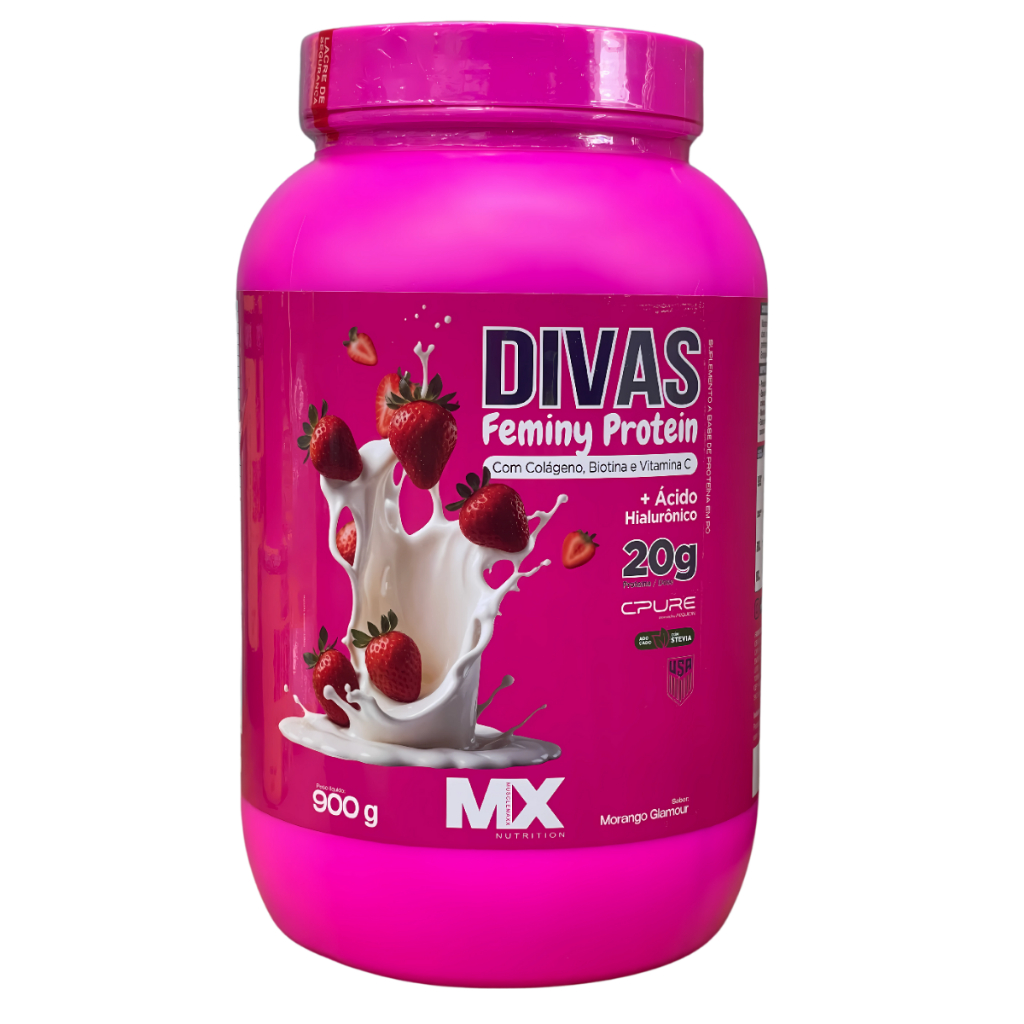 Whey Protein Feminino Divas Feminy Baunilha 900g Com Colágeno