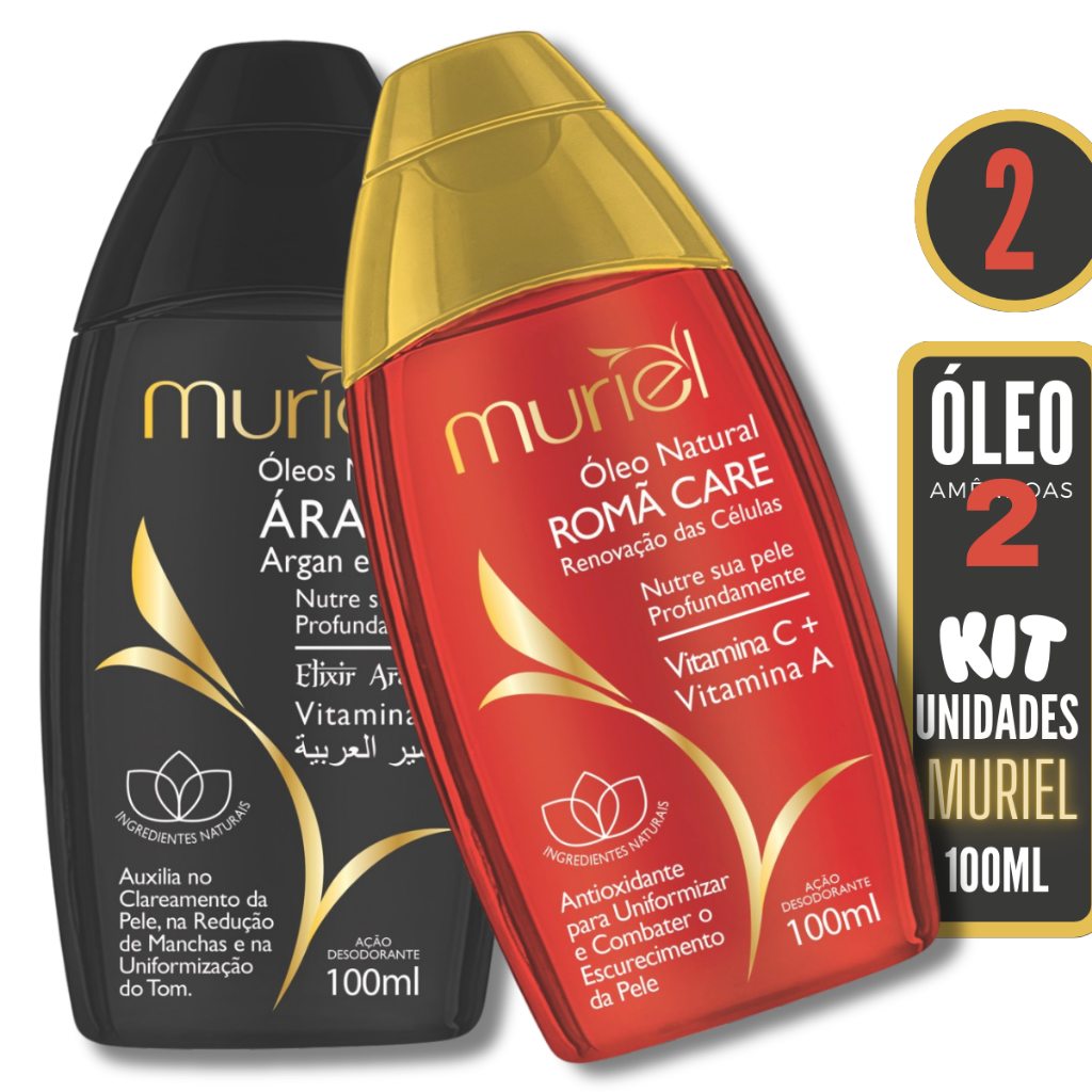 Kit 2 óleo Corporal de Amêndoas 100ML MURIEL ( Escolha o Seu par SORTIDO ou IGUAL). em Oferta na Shopee