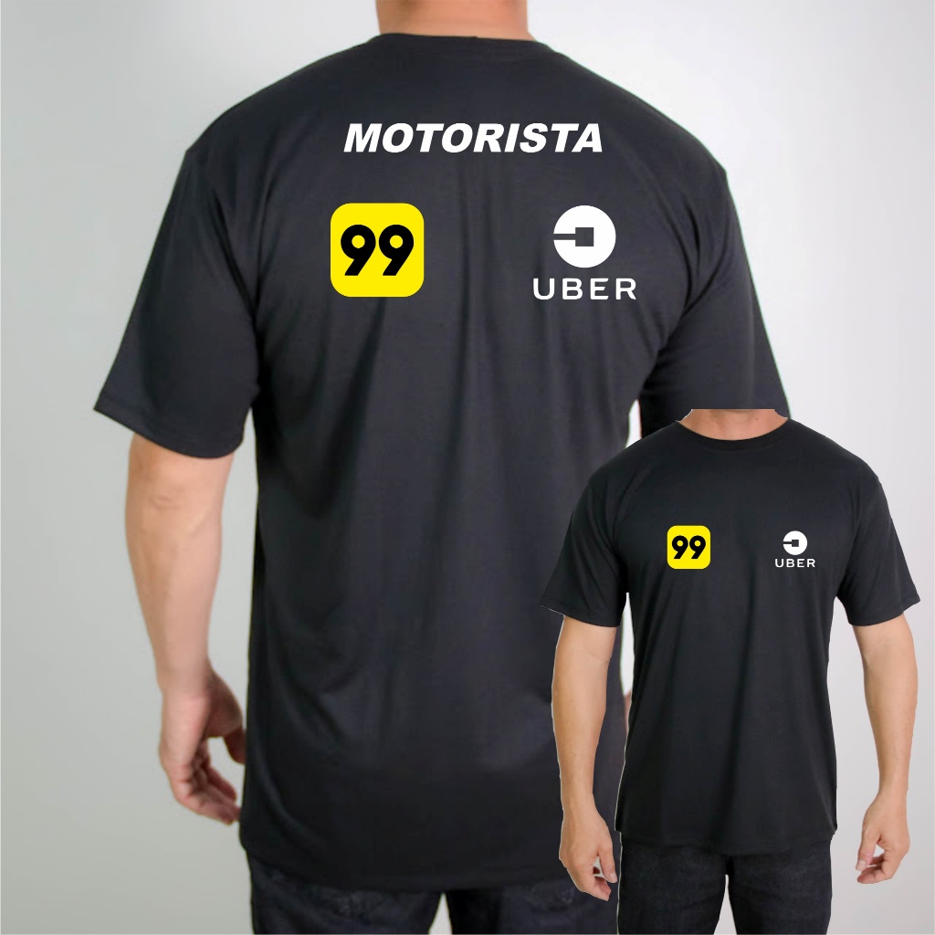 Camiseta UBER X 99 Preta Motorista de Aplicativo App UBER App 99