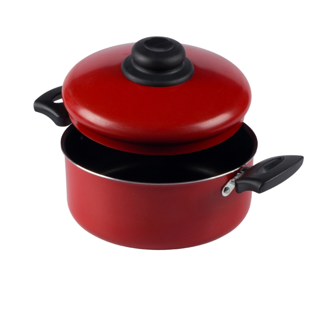 Caçarola Antiaderente Com Tampa 22Cm 3L Vermelho Nacional em Oferta na Shopee