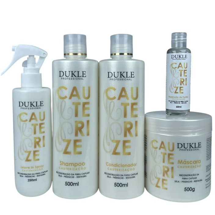 Kit Capilar Cauterização Reconstrução e Restauração Capilar 5 Passos Dukle Professional