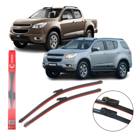 Kit Palheta Limpador Parabrisa S10 Trailblazer S-10 2019 a 2025 Específico Cinoy Paleta Dianteira