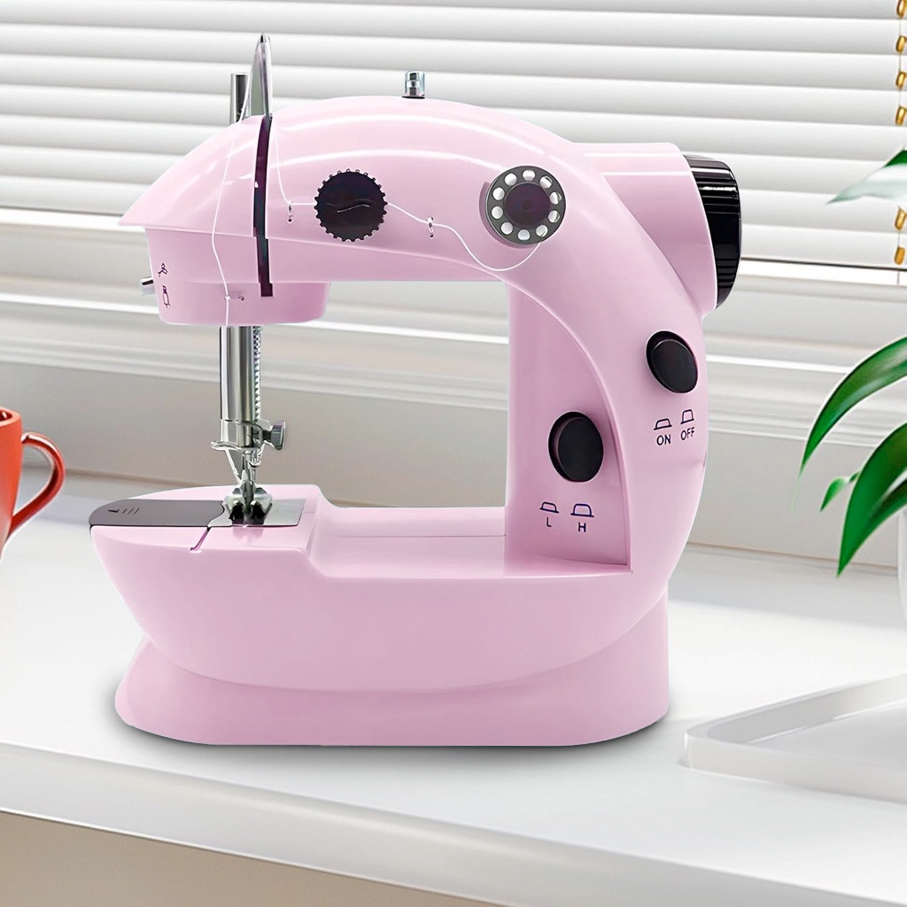 Mini Maquina de Custura Portatil Com Pedal minimaquina de Costura com Fonte de Alimentação Bivolt em Oferta na Shopee