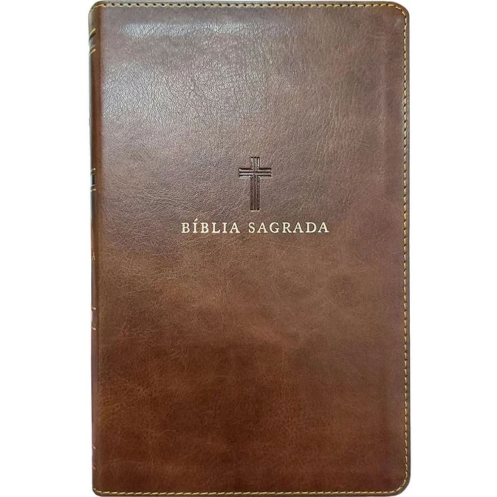 Bíblia Sagrada | NVI | Letras de Jesus em Vermelho | Couro Soft Marrom com Índice em Oferta na Shopee