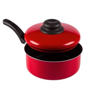 Panela Antiaderente Tampa De Alumínio 16cm Vermelho Nacional em Oferta na Shopee