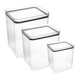 Pote de Mantimentos para Cozinha Hermético My Box Poliestireno Transparente Lyor – 2,8L 4,8L 5,5L ou Kit 3 Unidades