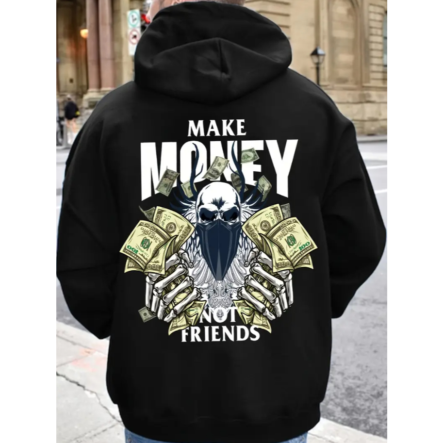 Casaco Moletom Canguru Blusa de Frio, Make Money Not Frindes "Ganhe dinheiro, não amigos", Novo!!!